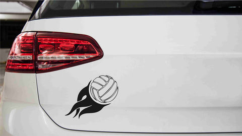 Volleyball On Fire Autoaufkleber