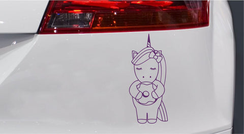 Einhorn mit Donut Autoaufkleber