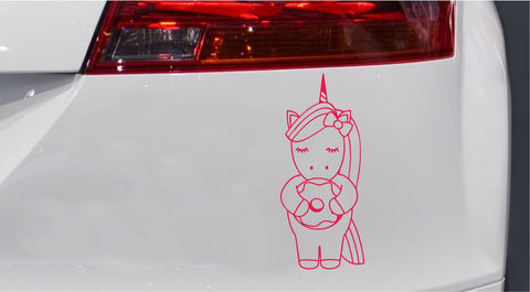Einhorn mit Donut Autoaufkleber