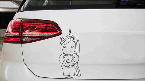 Einhorn mit Donut Autoaufkleber