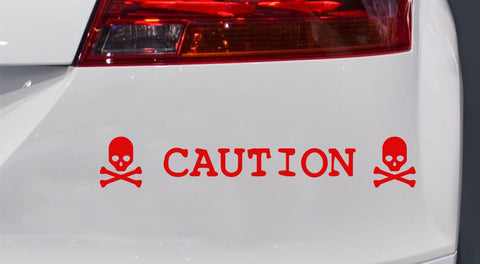 Caution Autoaufkleber