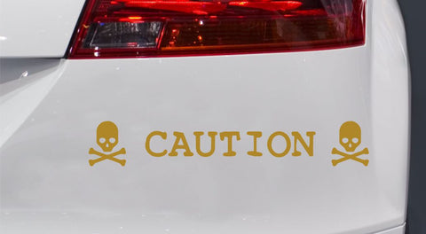 Caution Autoaufkleber