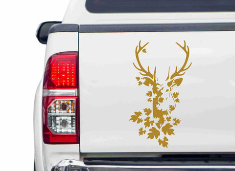 Hirsch mit Ahornblätter Autoaufkleber