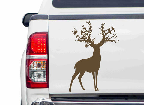 Hirsch mit Baumgeweih Autoaufkleber