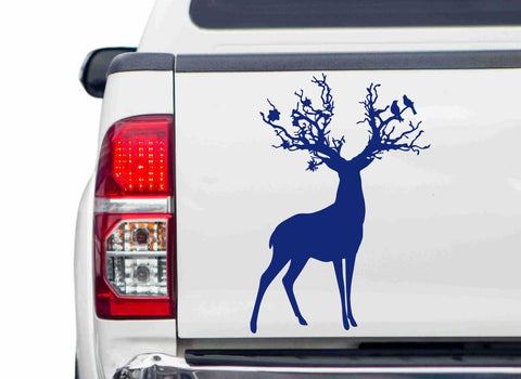Hirsch mit Baumgeweih Autoaufkleber
