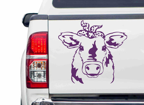 Kuhkopf mit Schlaufe Autoaufkleber