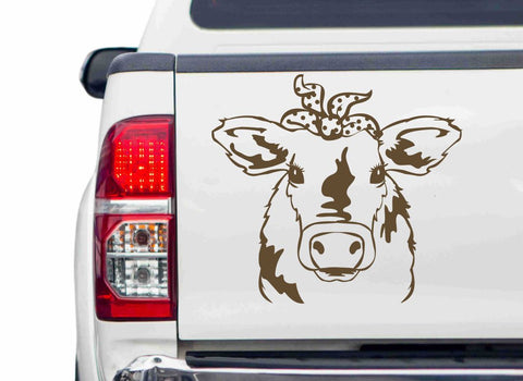 Kuhkopf mit Schlaufe Autoaufkleber