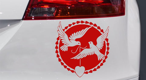 Liebes Tauben Autoaufkleber