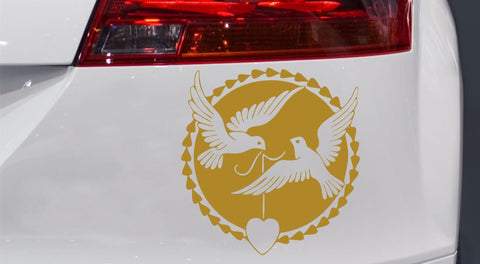 Liebes Tauben Autoaufkleber