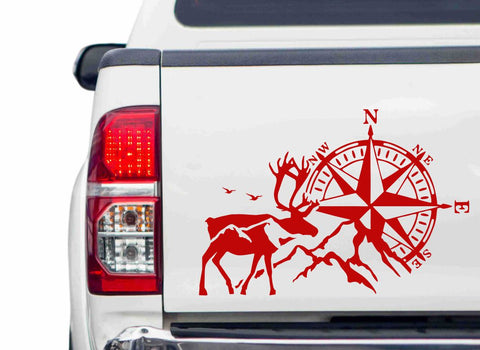 Rentier Kompass Autoaufkleber