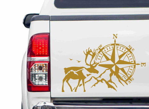 Rentier Kompass Autoaufkleber