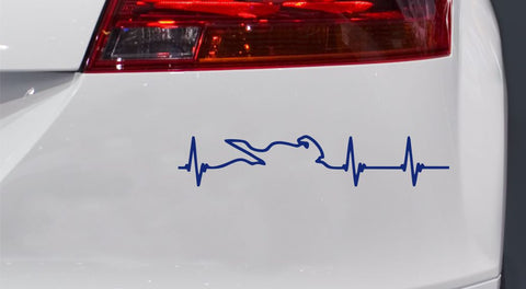 Herzschlag Motorrad Race Autoaufkleber