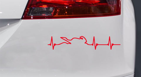 Herzschlag Motorrad Race Autoaufkleber