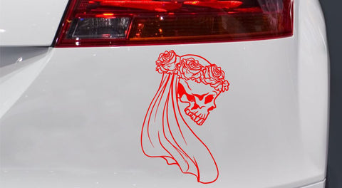 Totenkopf Braut Autoaufkleber