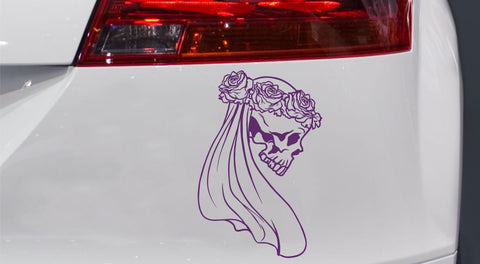 Totenkopf Braut Autoaufkleber
