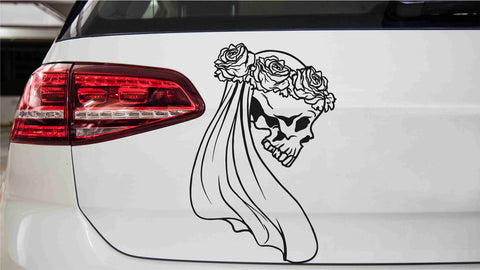 Totenkopf Braut Autoaufkleber