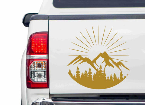 Berge und Sonne -Sunrise Autoaufkleber