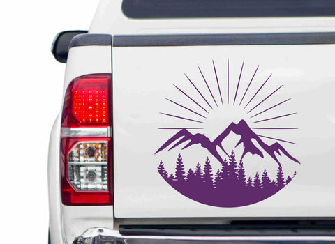 Berge und Sonne -Sunrise Autoaufkleber
