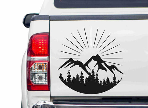 Berge und Sonne -Sunrise Autoaufkleber