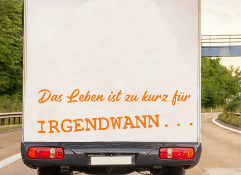 Das Leben Zitat Camper Autoaufkleber