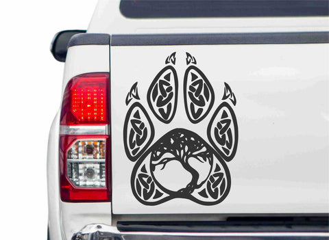 Yggdrasil Baum des Lebens Pfote Autoaufkleber