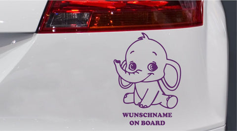 Dumbo Baby on Board Autoaufkleber