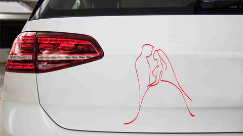 Brautpaar Autoaufkleber