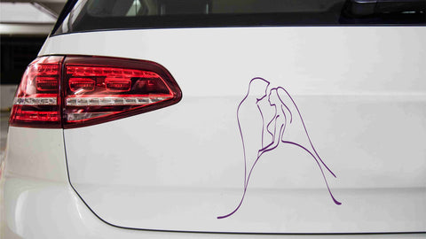 Brautpaar Autoaufkleber