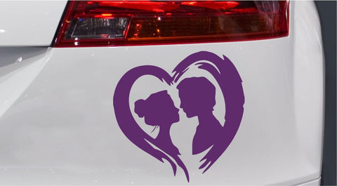 Liebespaar mit Herz Autoaufkleber