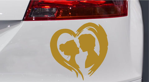 Liebespaar mit Herz Autoaufkleber