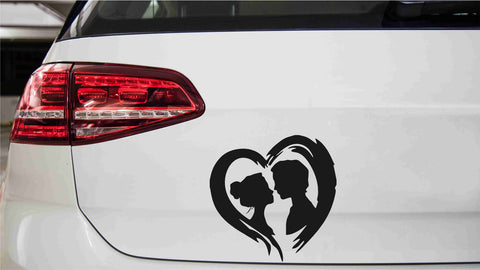 Liebespaar mit Herz Autoaufkleber