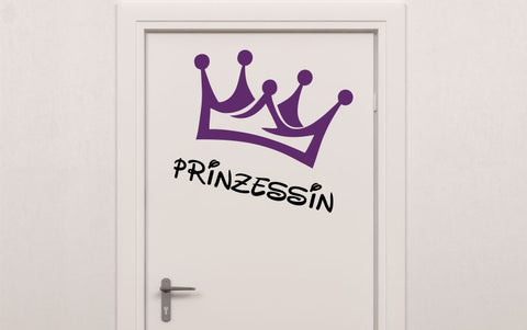 Krone Prinzessin Türaufkleber für Kinderzimmer