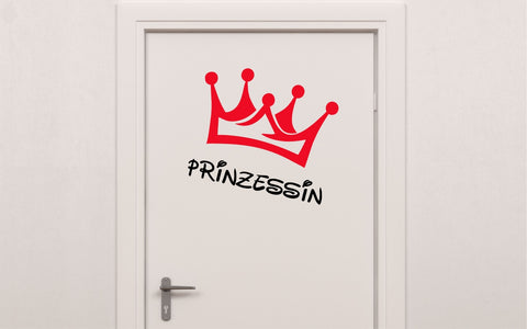 Krone Prinzessin Türaufkleber für Kinderzimmer
