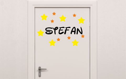 Sternen Aufkleber mit Wunschname Türaufkleber für Kinderzimmer
