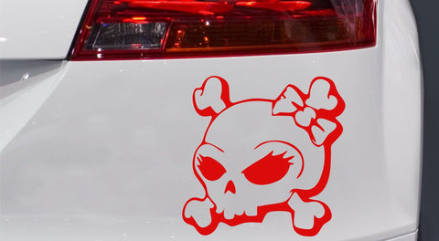 Totenkopf Girl Autoaufkleber