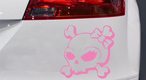 Totenkopf Girl Autoaufkleber