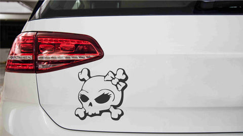 Totenkopf Girl Autoaufkleber