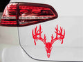 aufklber-hirsch-geweih-schaedel-rot