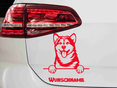 aufkleber-alaskan-malamute-rot