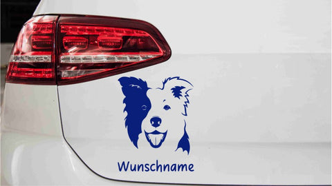 Border Collie Aufkleber mit Wunschnamen