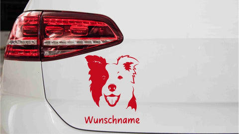 Border Collie Aufkleber mit Wunschnamen