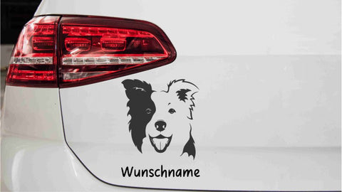 Border Collie Aufkleber mit Wunschnamen