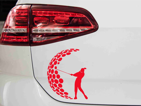 aufkleber-golfspielerin-mit-golfball-rot