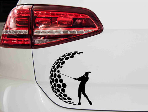 aufkleber-golfspielerin-mit-golfball-schwarz