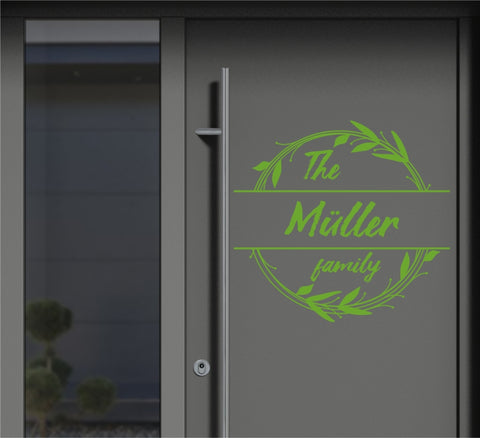 Familienname Bordüre 2 Türaufkleber Haustüre