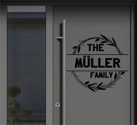 Familienname Bordüre 2 Türaufkleber Haustüre