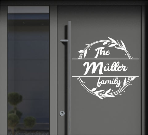 Familienname Bordüre 2 Türaufkleber Haustüre