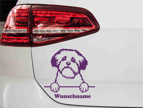 aufkleber-hund-loewchen-violett