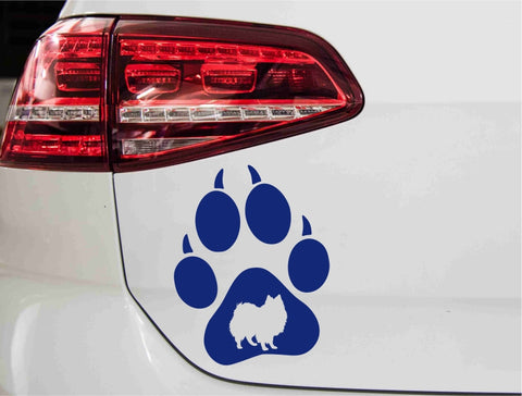 aufkleber-hundepfote-american-eskimo-hund-blau