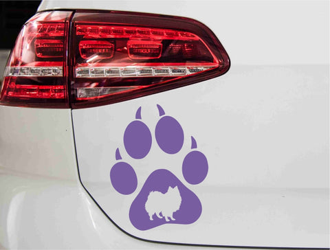 aufkleber-hundepfote-american-eskimo-hund-lavendel